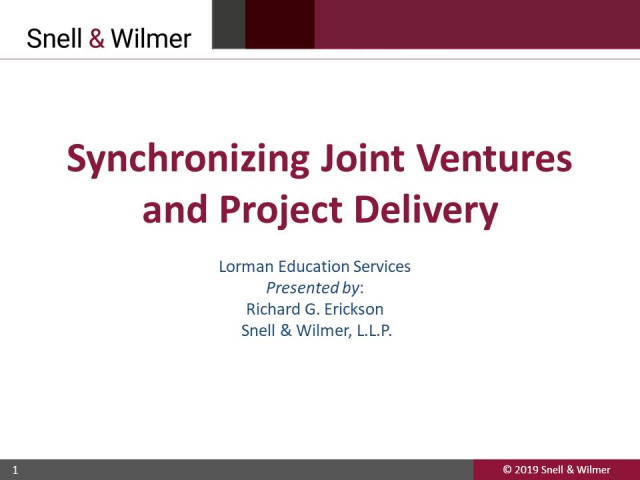 Synchronizing Joint Ventures and Project Delivery