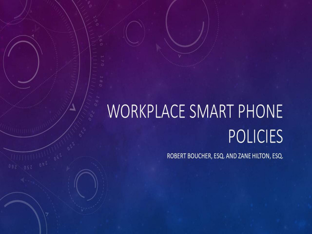 Policies to Limit Liability for Employee's Use of Smartphones