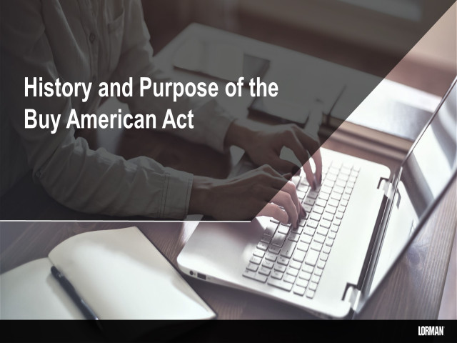 The Fundamentals of the Buy American Act