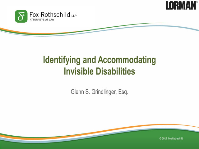 Identifying and Accommodating Invisible Disabilities