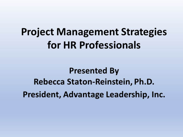Project Management Strategies for HR Professionals