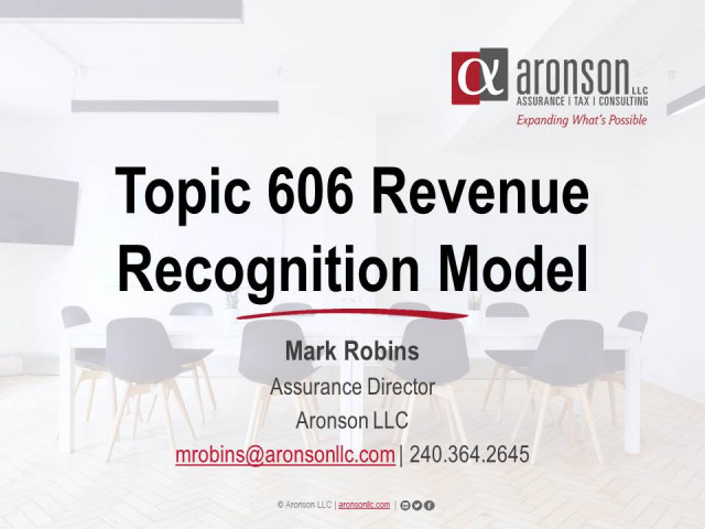 Topic 606 Revenue Recognition Model