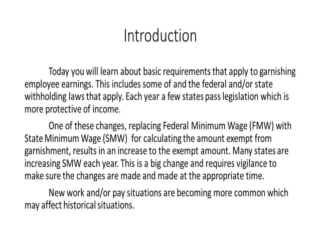 Administering Wage Attachments in a Changing World