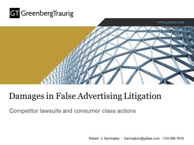 Damage Guidelines for False Advertisement Claims