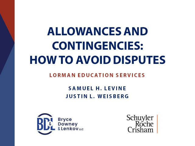 Allowances and Contingencies: How to Avoid Disputes