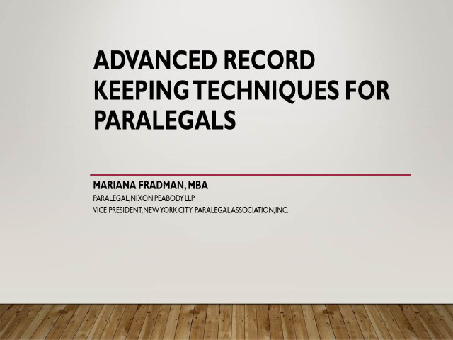 Advanced Record Keeping Techniques for Paralegals