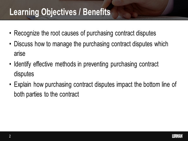 Purchasing Contract Disputes