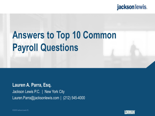 Answers to Top 10 Common Payroll Questions