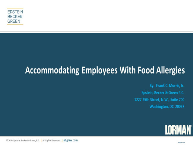 Food Allergies in the Workplace Under the ADA
