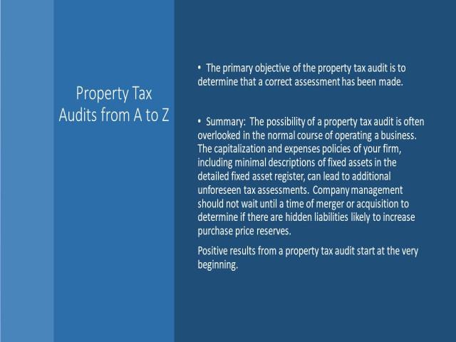 Property Tax Audits from A to Z