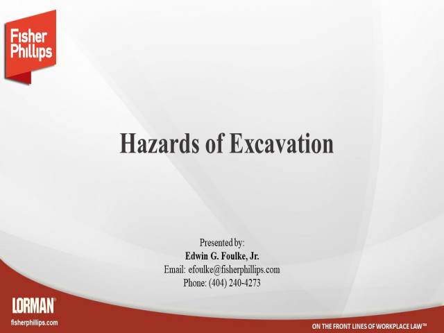 Hazards of Excavation