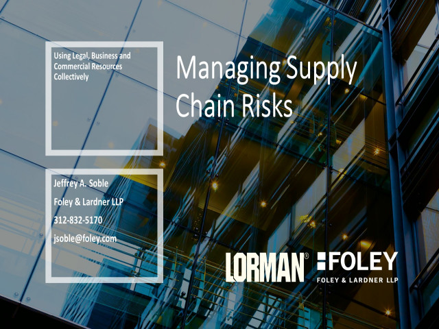 Managing Supply Chain Risks