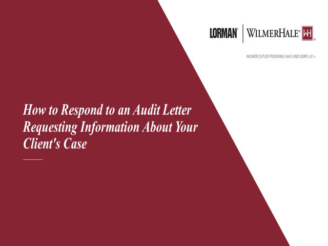 How to Respond to an Audit Letter Requesting Information About Your Client's Case