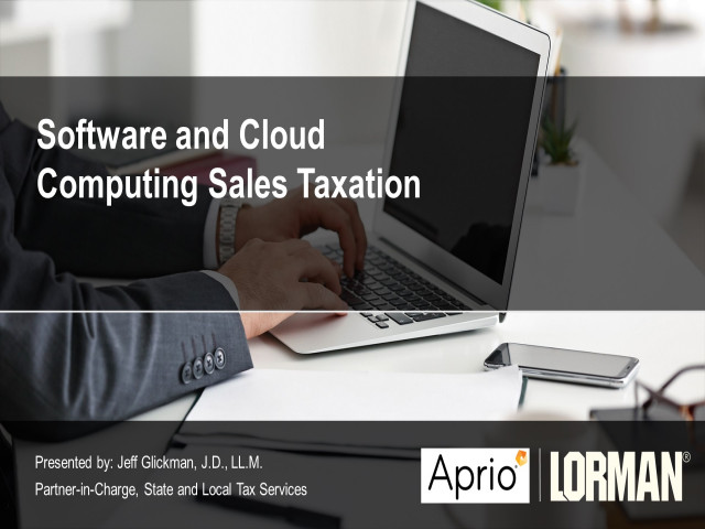 Software and Cloud Computing Sales Taxation