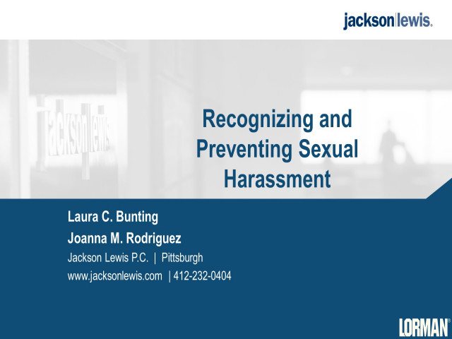 Recognizing and Preventing Sexual Harassment