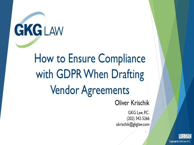 How to Ensure Compliance With GDPR When Drafting Vendor Agreements