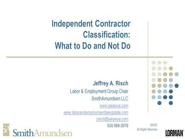 Independent Contractor Classification: What to Do and Not Do