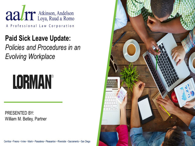 Paid Sick Leave Update: Policies and Procedures in an Evolving Workplace