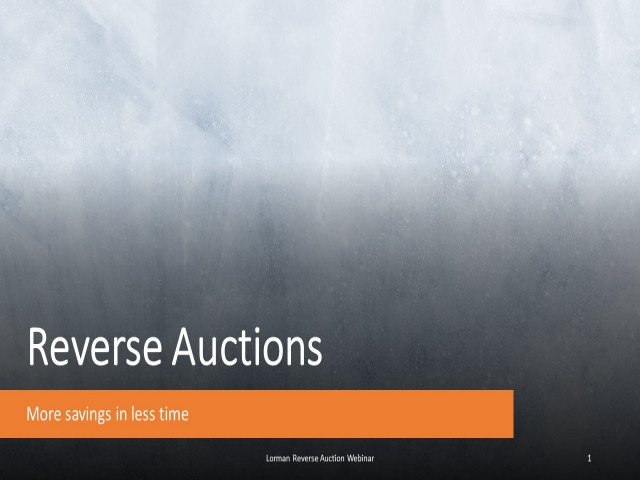 Reverse Auctions: Current Issues and Opportunities