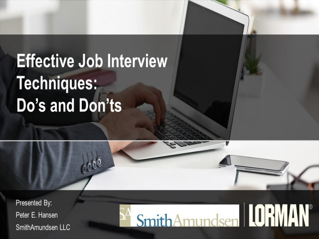 Effective Job Interview Techniques:  Do's and Don'ts