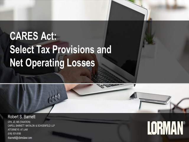 CARES Act - Net Operating Losses and Related Business Provisions