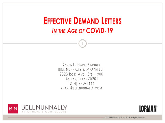 Writing Effective Demand Letters in the Age of COVID-19