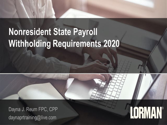 Nonresident Employee Withholding