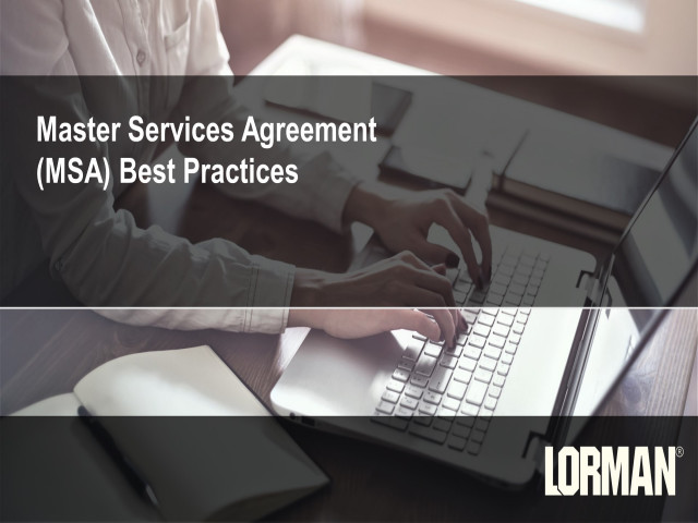 Master Services Agreement (MSA) Contract Best Practices