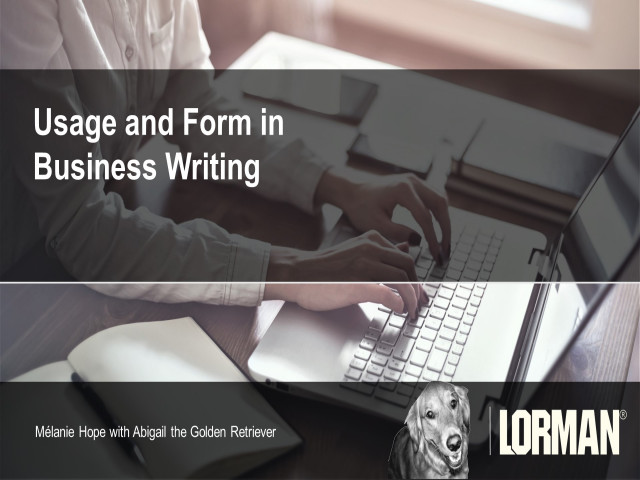 Usage and Form in Business Writing