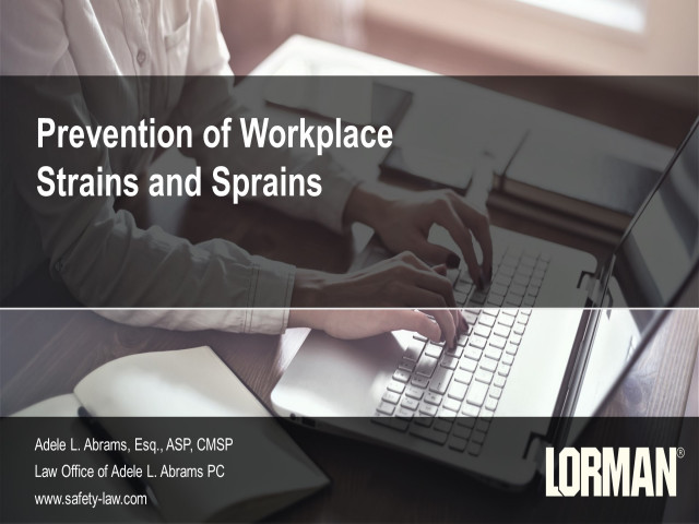 Prevention of Workplace Strains and Sprains