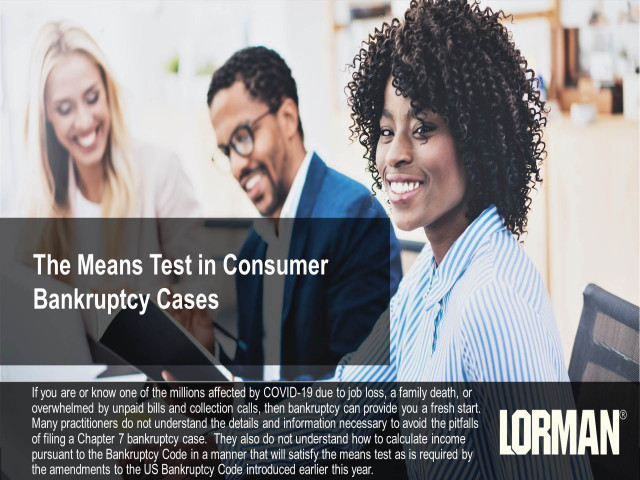 The Means Test in Consumer Bankruptcy Cases