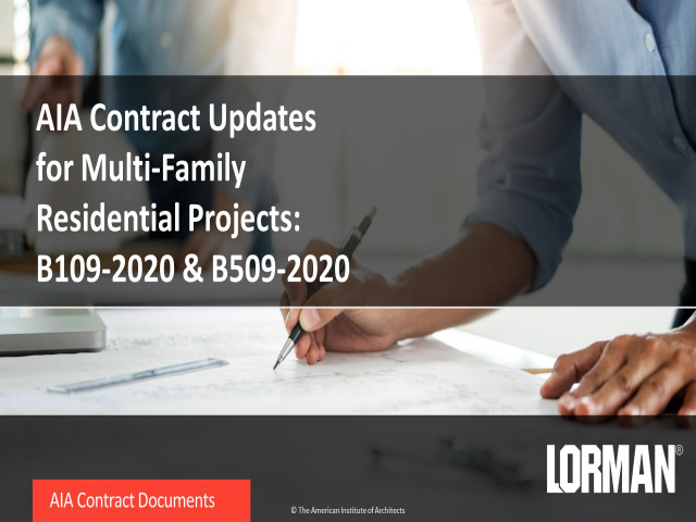 AIA Contract Updates for Multi-Family Residential Projects