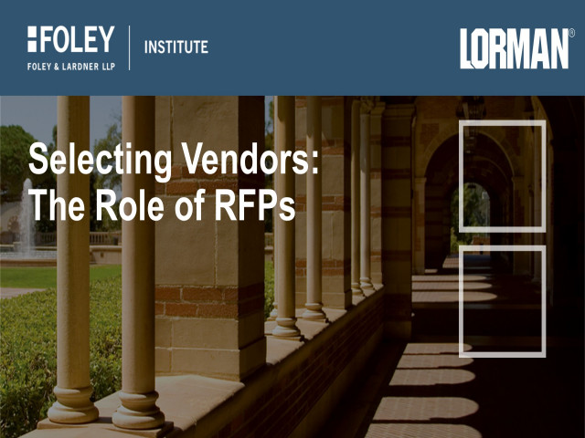 Selecting Vendors: The Role of RFPs