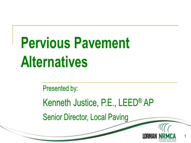 Pervious Pavement Alternatives