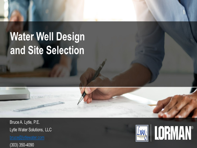 Water Well Design and Site Selection