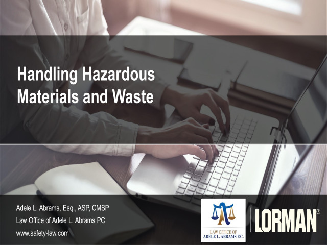 Handling Hazardous Materials and Waste