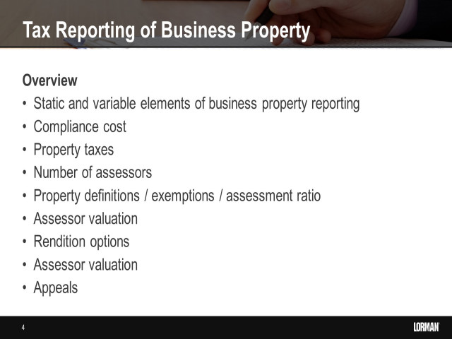 Tax Reporting of Business Property