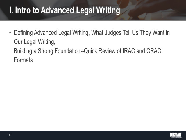 Advanced Legal Writing