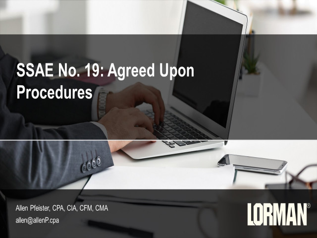 SSAE No. 19: Agreed Upon Procedures