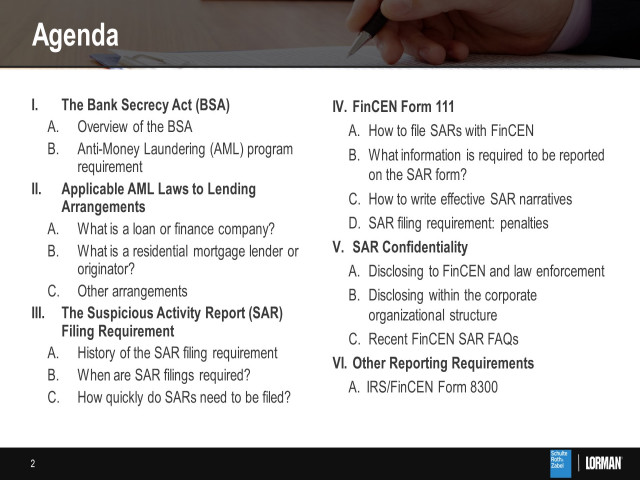 Suspicious Activity Reports (SARS) in Lending