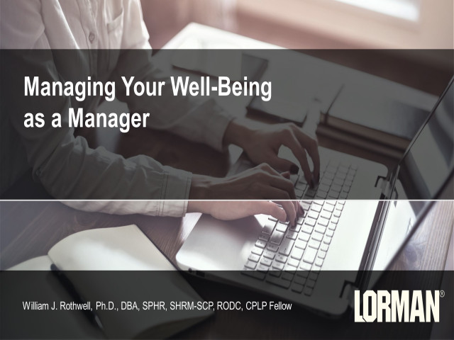 Managing Your Well-Being as a Manager