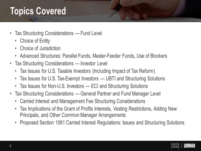 Advanced Tax Strategies in Structuring Private Investment Funds: Balancing Competing Interests