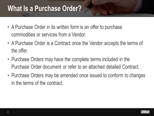 Purchase Order Fundamentals