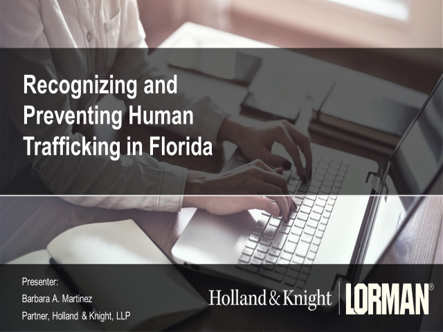 Recognizing and Preventing Human Trafficking in Florida 