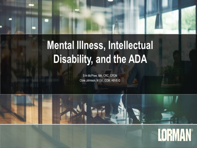 Mental Illness, Intellectual Disabilities and the ADA