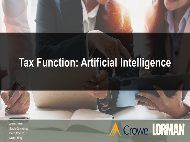 Tax Function: Artificial Intelligence