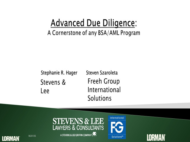 Advanced Due Diligence: A Cornerstone of any BSA/AML Program