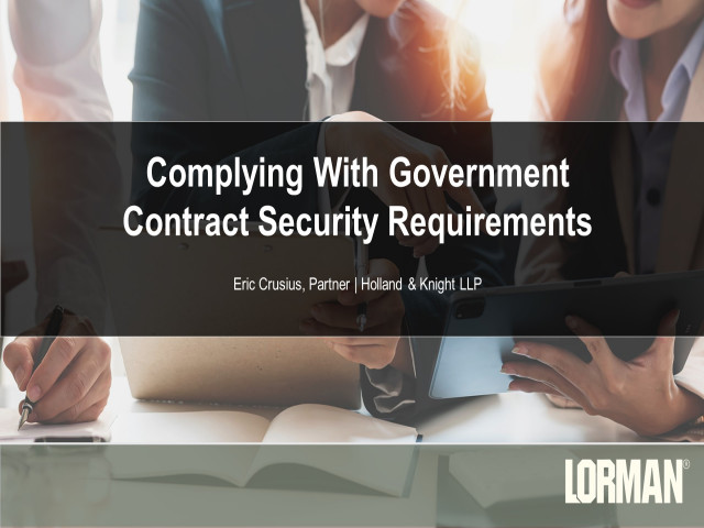 Complying With Government Contract Security Requirements