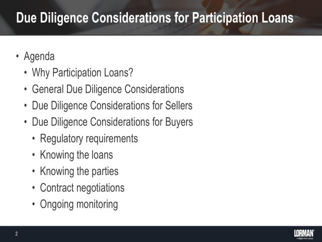 Due Diligence Considerations for Participation Loans