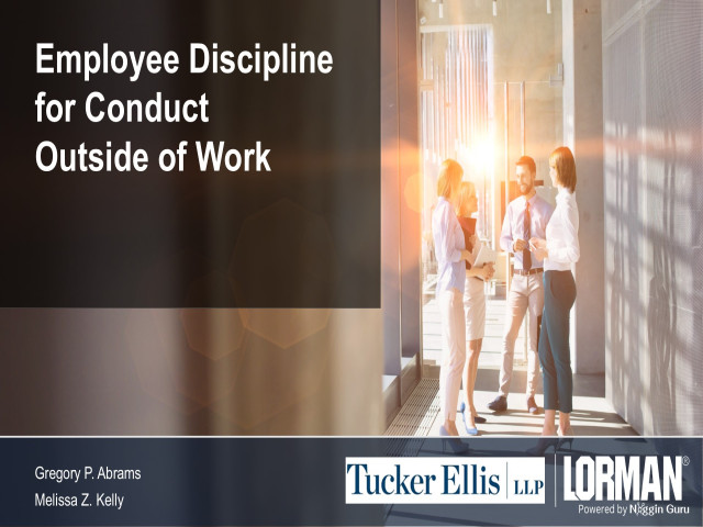 Employee Discipline for Conduct Outside of Work